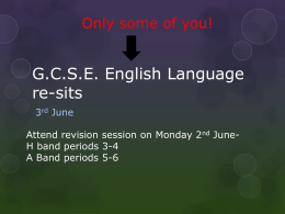 GCSE English Language re-sits - All Hallows Catholic High School