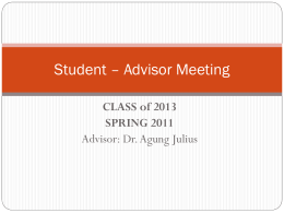 Student * Advisor Meeting