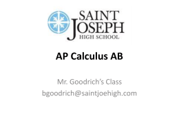 AP Calculus AB - Saint Joseph High School