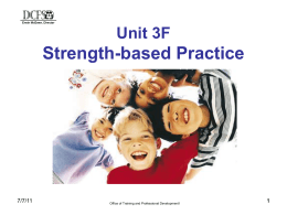 What does Strength-based practice in Child Welfare mean to