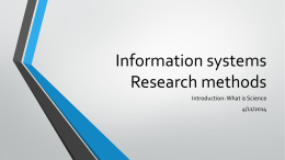 Information systems Research methods