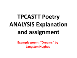 TPCASTT Poetry Analysis PowerPoint