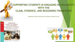 supporting students in engaging in arguments with the claim