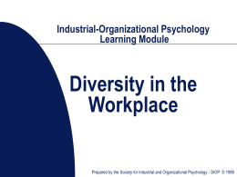 SIOP-Industrial-Organizational Psychology Learning Segment