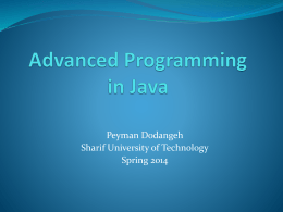 Advanced Programming in Java - sharif university of technology