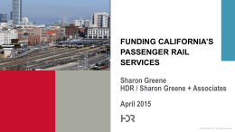 Funding California`s Passenger Rail Services