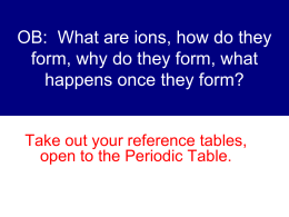 OB: What are ions, how do they form, why do they form