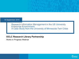Research Information Management in the US University