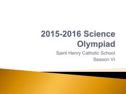 2014-2015 Science Olympiad