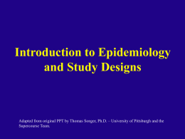 Study Designs in Epidemiologic Research