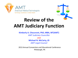 Review of the AMT Judiciary Function