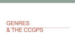 CCGPS Genres - Comprehensive Reading Solutions
