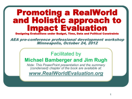 1-day version - RealWorld Evaluation