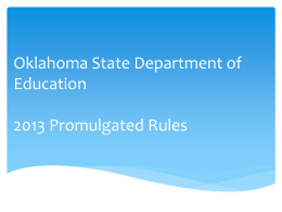 Oklahoma State Department of Education 2013