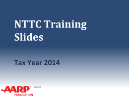 NTTC Training Slides Tax Year 2014