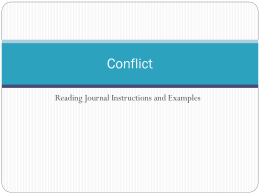 Conflict Journals