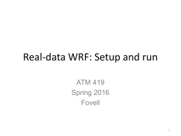 WRF real test case: Setup and run