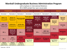 Marshall Undergraduate Business Program with emphasis in