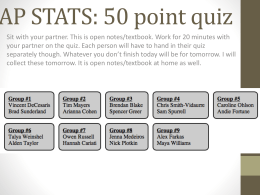 AP STATS: 50 point quiz