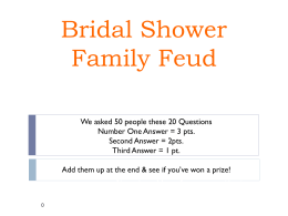 Bridal Shower Family Feud