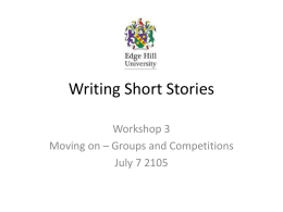 Writing Short Stories - Edge Hill University