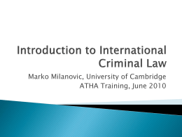 Introduction to International Criminal Law
