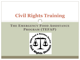 Civil Rights Training - Central Pennsylvania Food Bank