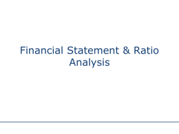 Ratio Analysis - PowerPoint Presentation