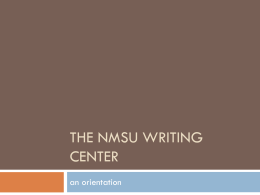 The NMSU Writing Center