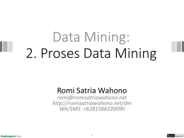 Proses Data Mining - Romi Satria Wahono