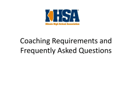 IHSA Non-Faculty Certified Coach Requirements