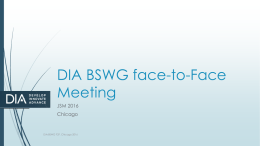 DIA BSWG face-to-Face Meeting - Bayesian Scientific Work Group