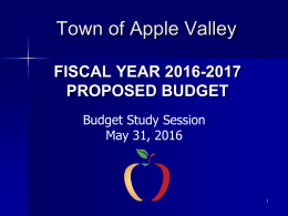 2016-2017 Budget Study Session PowerPoint