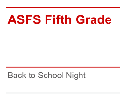 ASFS Fifth Grade