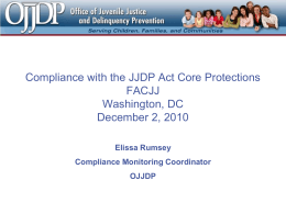 Compliance with the JJDP Act Core
