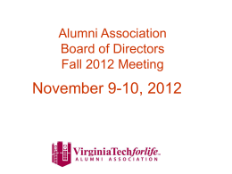 Fall 2012 Presentation - Alumni Association