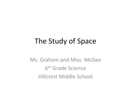 The Study of Space - Crestmont Elementary