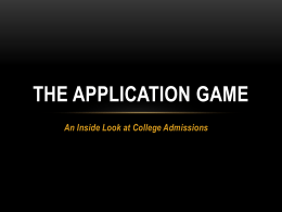 The Application Game
