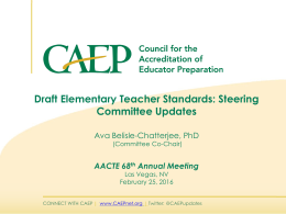 CAEP Draft K-6 Elementary Standards Presentation