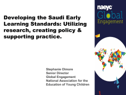 Developing the Saudi Early Learning Standards