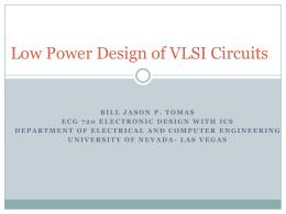 Low Power Design of Electronic Circuits