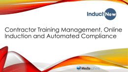 Contractor Training Management, Online Induction