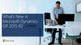 What`s New in Microsoft Dynamics GP 2015 R2