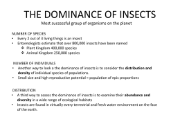 IMPACT OF INSECTS - Delaware Science Olympiad