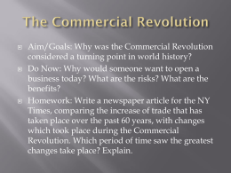 The Commercial Revolution