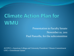 Climate Action Plan for WMU - Western Michigan University