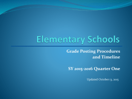 Elementary Schools Grade Posting Procedures and