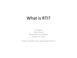 RTI PowerPoint - Monroeville Local Schools