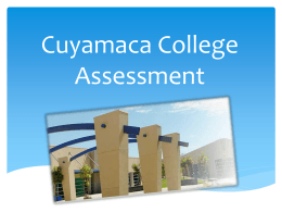 Cuyamaca College Assessment