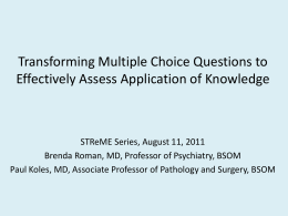 PPT Presentation: Transforming Multiple Choice Questions to